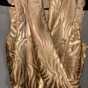 Elegant Gold Zebra Print Women's Top